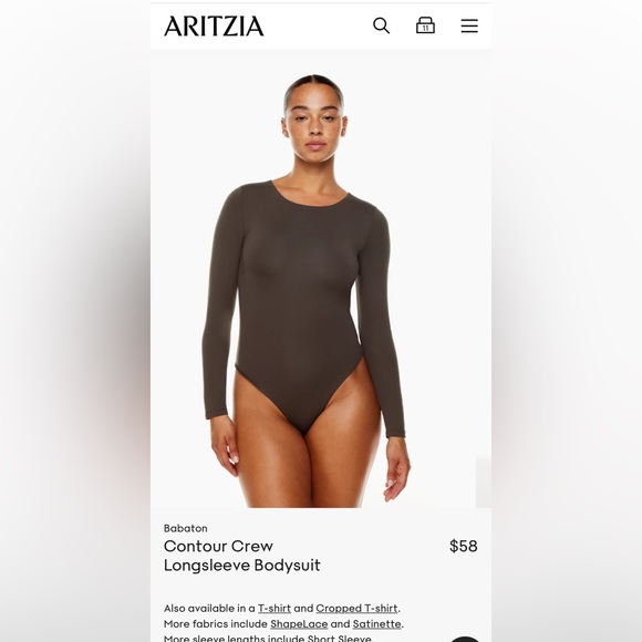 ARITZIA- Contout Crew Bodysuit - Picture 1 of 2